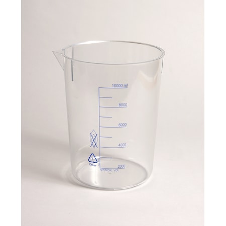United Scientific Beakers, Printed Graduations, Polym, PK 4, 2000 mL / 4 PK P50706